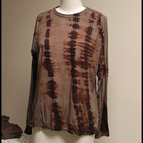 Art of Clothe Brown Long Sleeve T-shirt Tie-dyed - Picture 4 of 11